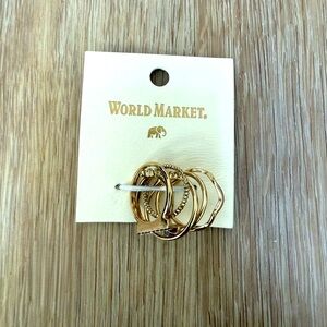 World Market Gold-Tone Diamond Ring Set